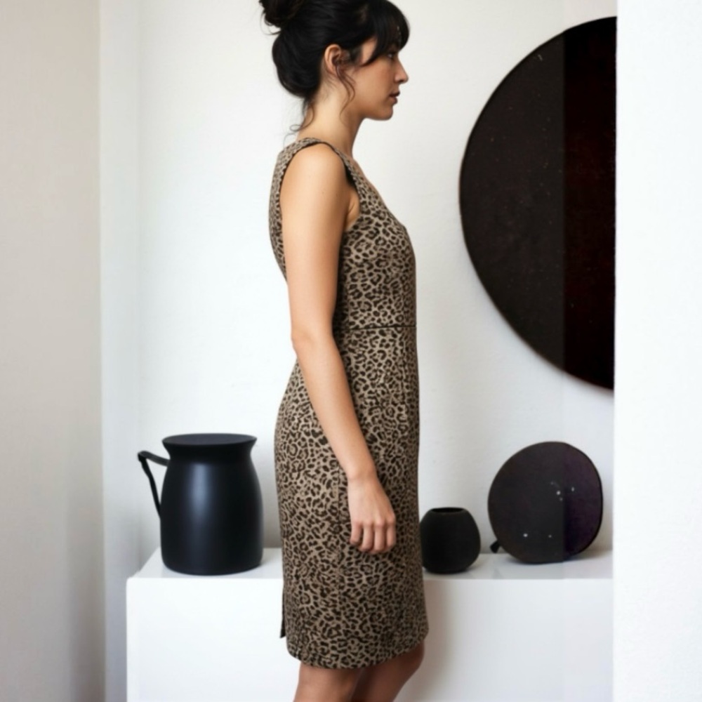 Addie Tahari Leopard Print Sleeveless Dress Size 2 - Picture 8 of 10